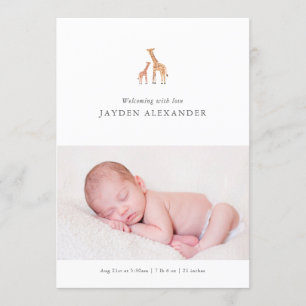 Anúncio de nascimento de Giraffe