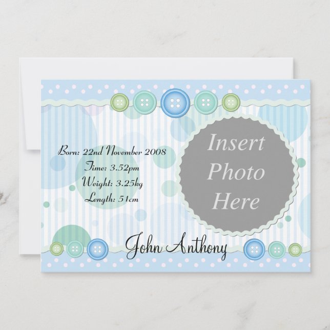 Anúncio de Nascimento de Menino (Frente)