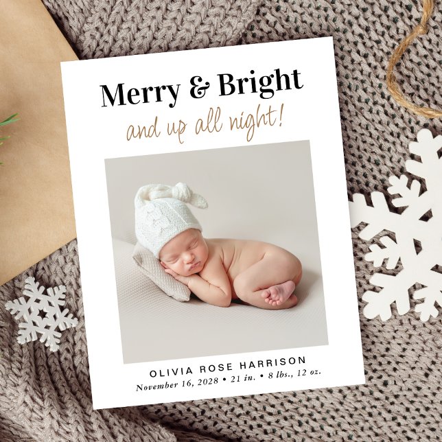 Anúncio de Nascimento de Natal com Foto no Orçamen (A fun and unique way to introduce family and friends to your baby this holiday season)