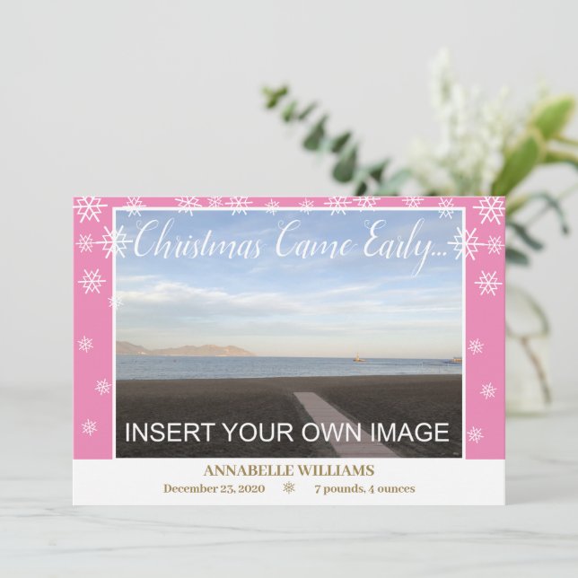 Anúncio de nascimento de Natal de Novo Bebê (Em pé/Frente)