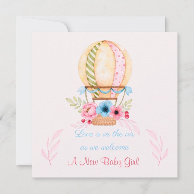 Anúncio de Nascimento de Nova Menina (Frente)