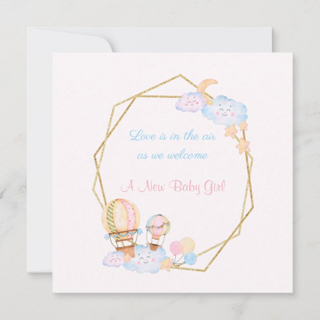 Anúncio de Nascimento de Nova Menina (Frente)