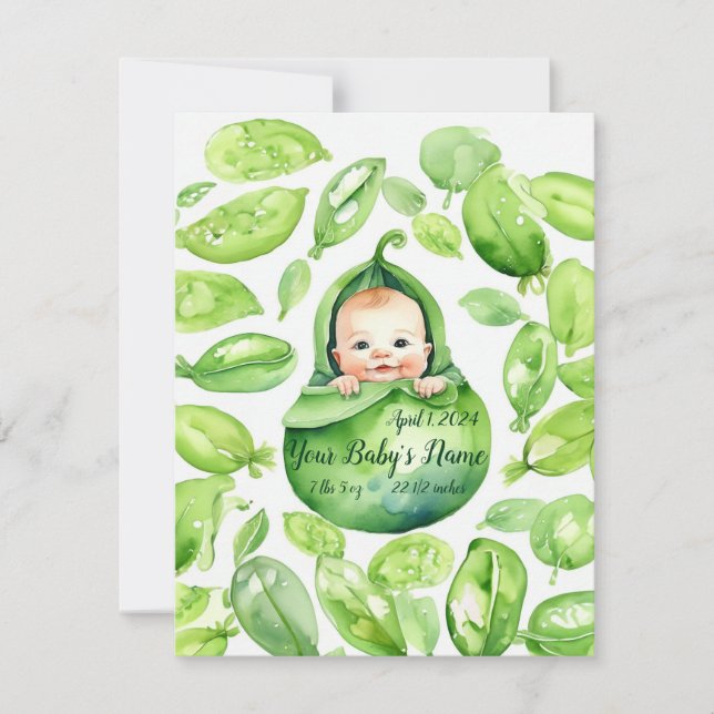 Anúncio de nascimento de Pea Pod Preciness (Frente)