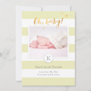 Anúncio de nascimento de PixDezines/listras de cor