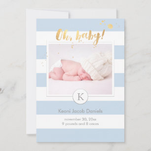 Anúncio de nascimento de PixDezines/listras de cor