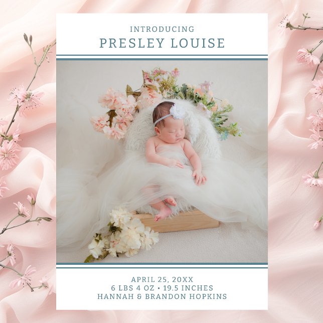 Anúncio de Nascimento de Rapariga Fotográfica Mode (Criador carregado)