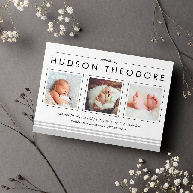 Anúncio de Nascimento de Stripe do Metro | CINZAS (Criador carregado)