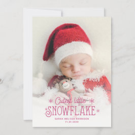 Anúncio de nascimento de uma foto em floco de neve