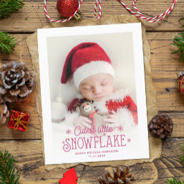 Anúncio de nascimento de uma foto em floco de neve