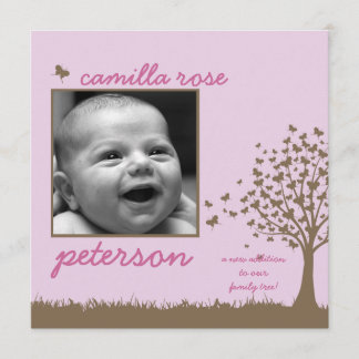 anúncio de nascimento de uma menina de árvore borb