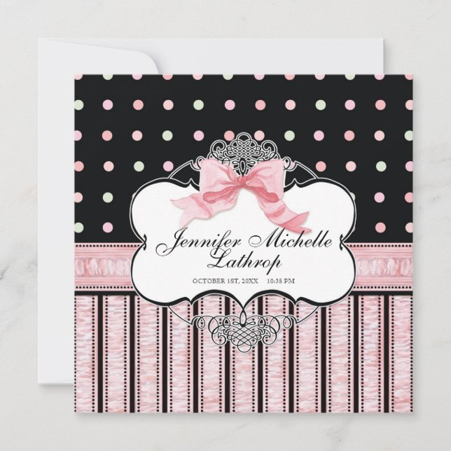 Anúncio de nascimento do bebê - Arco francês Dot S (Frente)