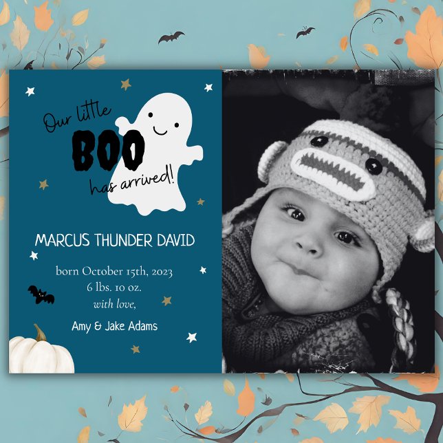 Anúncio de Nascimento do Bebê Azul Moderno (Criador carregado)