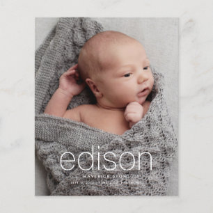 Anúncio de Nascimento do Bebê com Foto Orçamentári