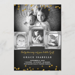 Anúncio de Nascimento do Bebê Confetti