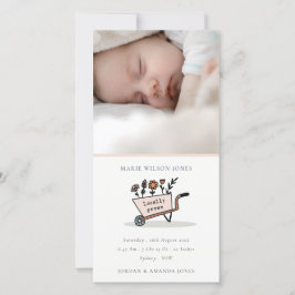 Anúncio de Nascimento do Bebê Foto do Carrinho Flo