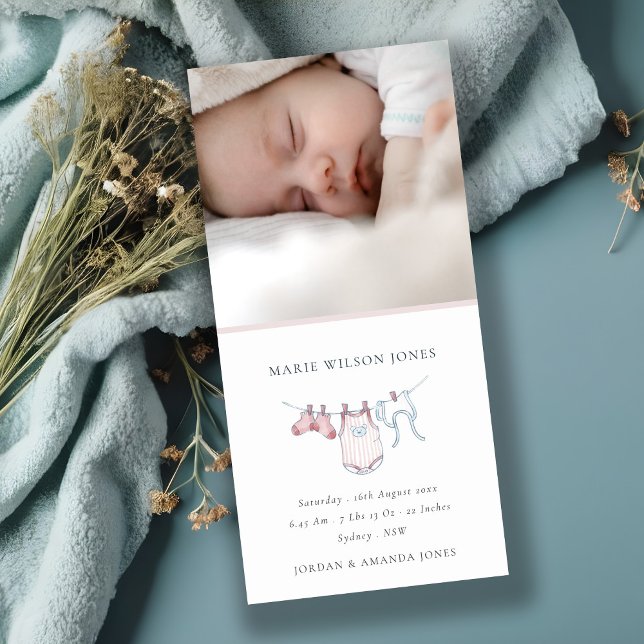 Anúncio de Nascimento do Bebê Foto em Linha de Fec (Criador carregado)