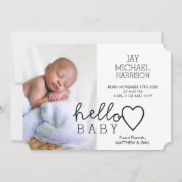 Anúncio de Nascimento do Bebê Heart