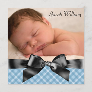 Anúncio de Nascimento do Bebê Negro Azul