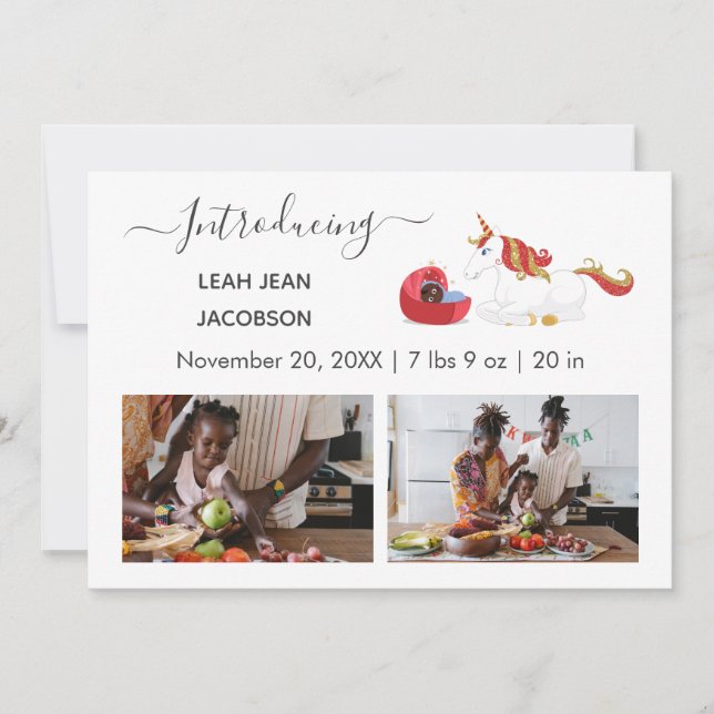 Anúncio de Nascimento do Bebê Negro Bonito (Frente)