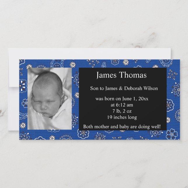 Anúncio de Nascimento do Bebê Ocidental (Frente)