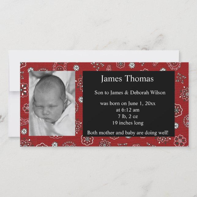 Anúncio de Nascimento do Bebê Ocidental (Frente)