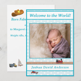 Anúncio de Nascimento do Bebê Polka-Dot Blue