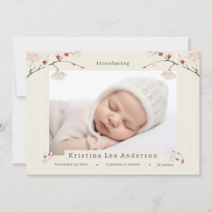 Anúncio de nascimento do bebê Primavera de Cherry 