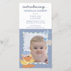 Anúncio de nascimento do bebê Quack Quack: 01