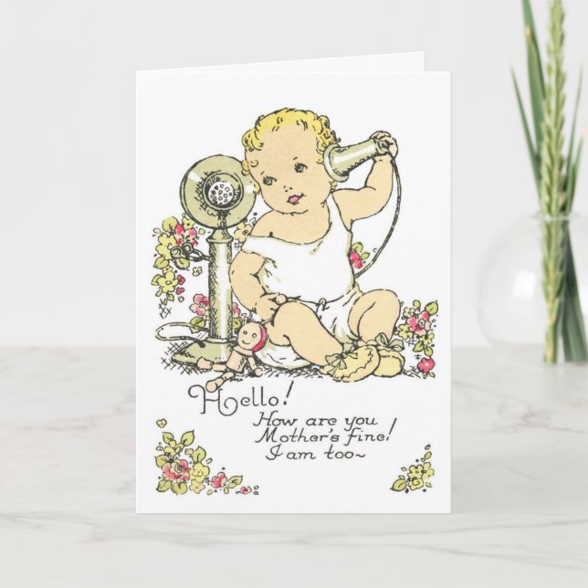 Anúncio de Nascimento do Bebê Vintage (Frente)