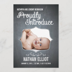 Anúncio de Nascimento do Chalkboard