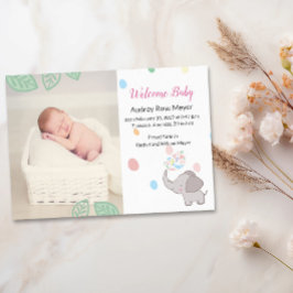 Anúncio de Nascimento do Elefante Bebê