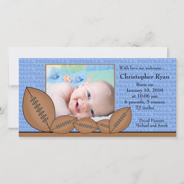 Anúncio de Nascimento do Garoto FOTO de Futebol (Frente)