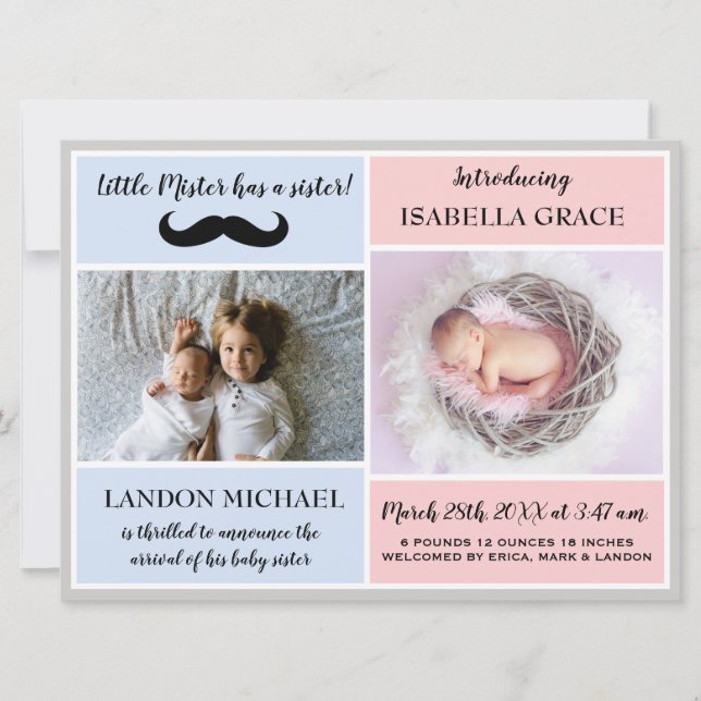 Anúncio de Nascimento do Irmão Irmão Irmão Irmão I (Frente)