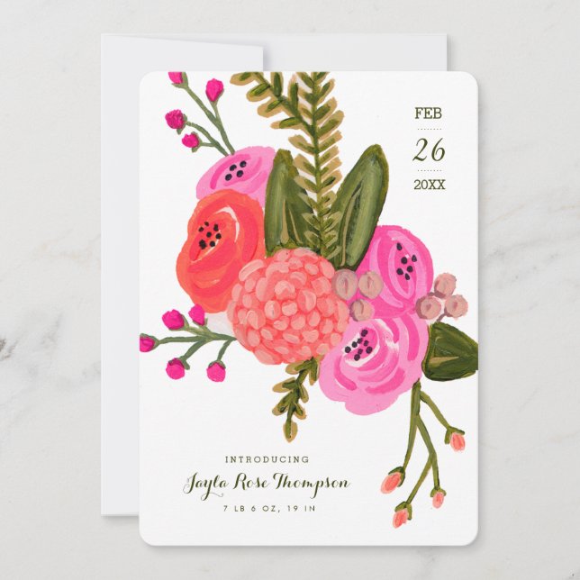 Anúncio de Nascimento do Jardim Vintage (Frente)