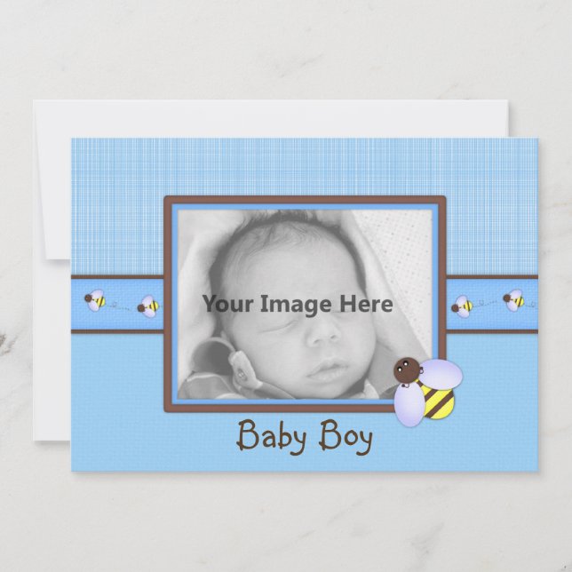 Anúncio de Nascimento do Menino Castanho e Azul (Frente)