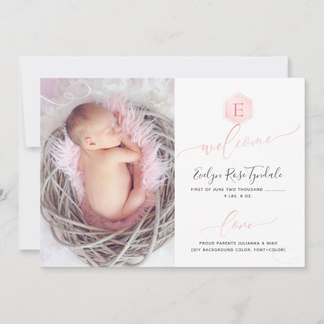 Anúncio de Nascimento do PixDezines Honeycomb, Gar (Frente)