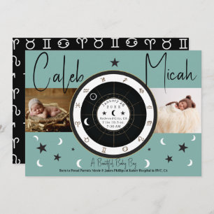 Anúncio de Nascimento do Sinal de Lua Sun com Astr