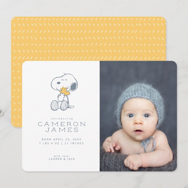 Anúncio de Nascimento do Snoopy & Woodstock (Frente/Verso)