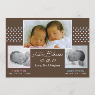 Anúncio de Nascimento do Twins Boy e Rapariga