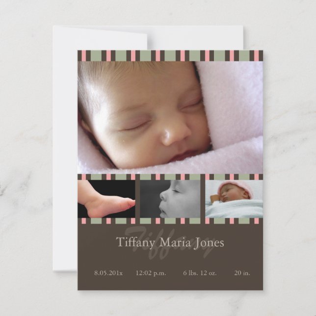 Anúncio de Nascimento em Faixa Rosa (Frente)