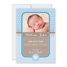 ANÚNCIO DE NASCIMENTO FOTO bolinhas azul-doce