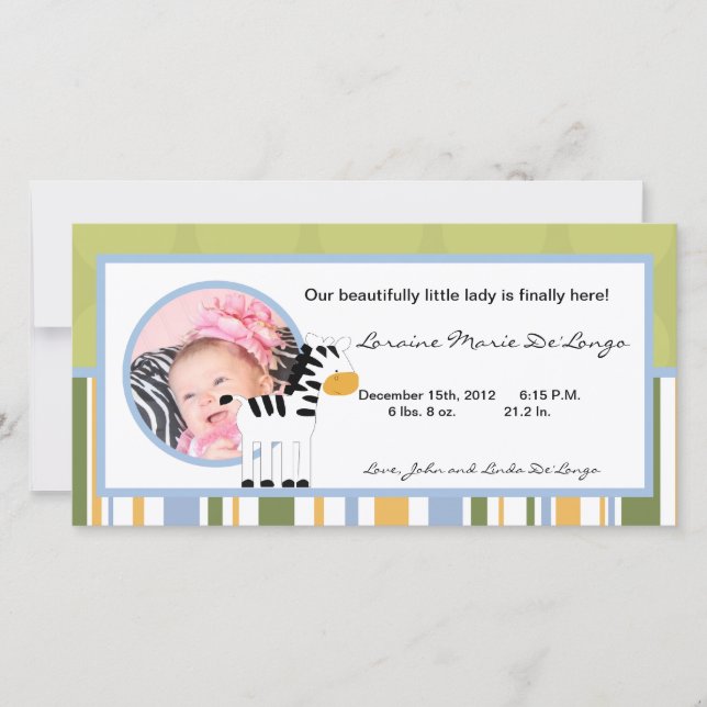 Anúncio de Nascimento Fotográfico 4x8 Safari Amigo (Frente)