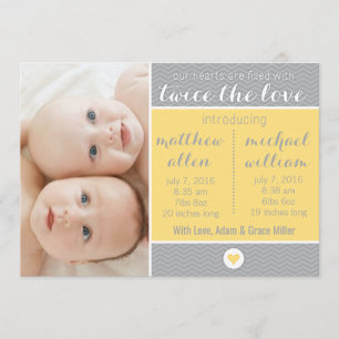 Anúncio de Nascimento - Gêmeos, o Dobro do Amor
