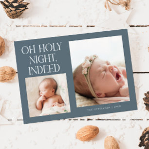 Anúncio de Nascimento Holy Night Indeed Xmas Slate