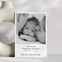Anúncio de Nascimento Minimalista Moderno Branco F