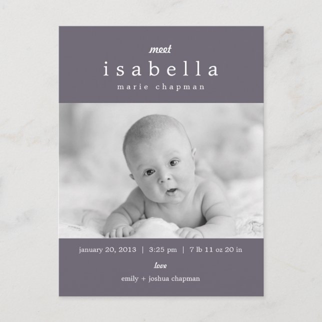 Anúncio de nascimento MODERNO (Frente)