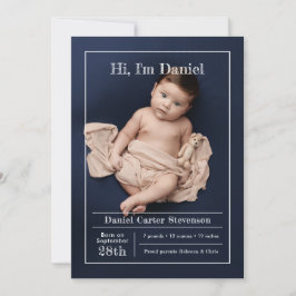 Anúncio de nascimento moderno com grelha