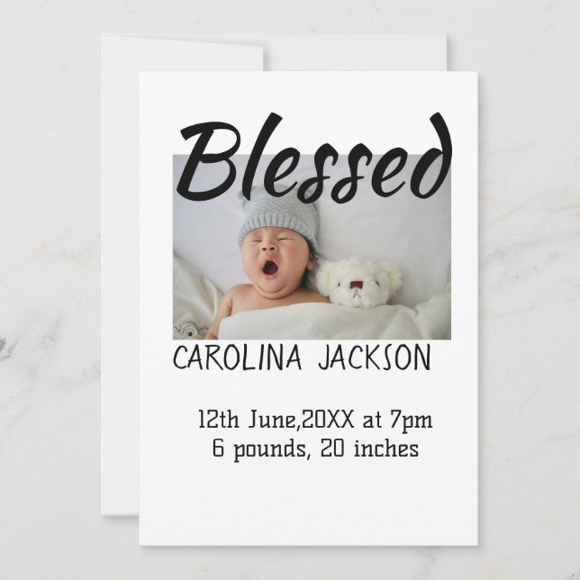 Anúncio de nascimento moderno da nova nascer (Frente)