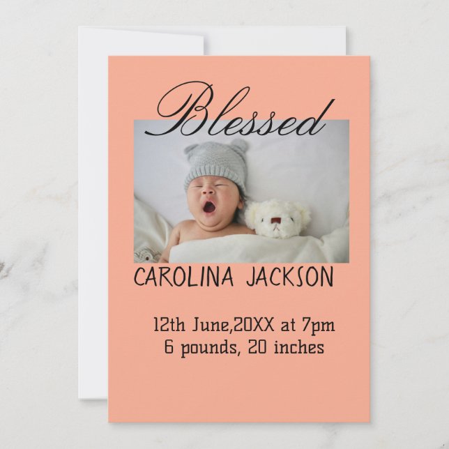 Anúncio de nascimento moderno da nova nascer (Frente)