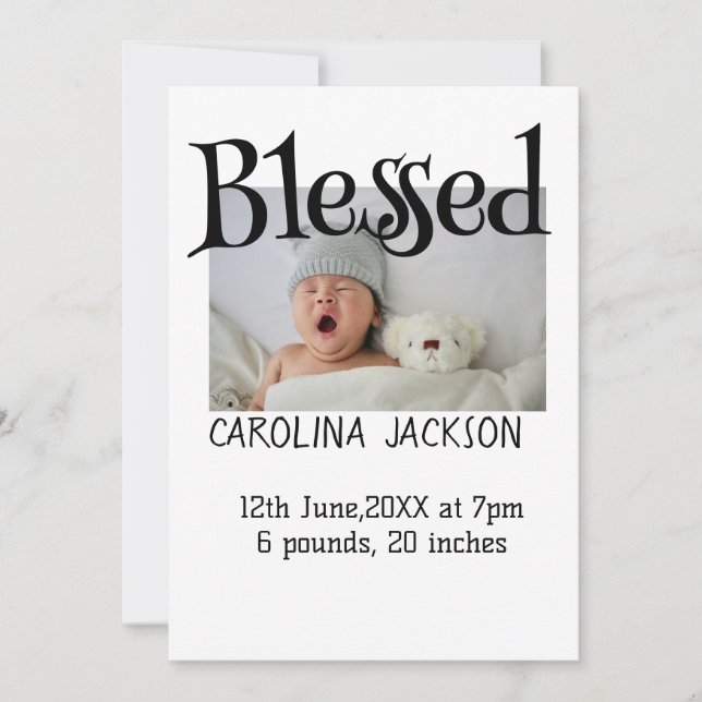 Anúncio de nascimento moderno da nova nascer (Frente)